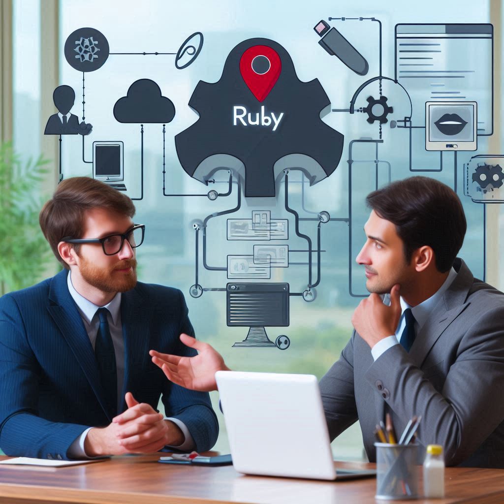 two men considering a ruby on rails application